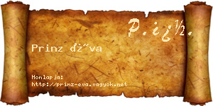 Prinz Éva névjegykártya